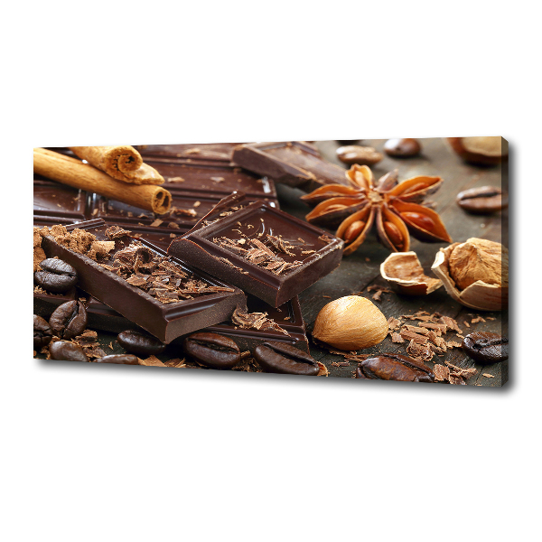 Cuadro canvas moderno de gran formato horizontal Chocolate