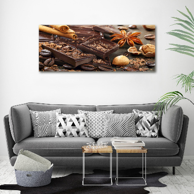 Cuadro canvas moderno de gran formato horizontal Chocolate