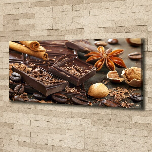 Cuadro canvas moderno de gran formato horizontal Chocolate