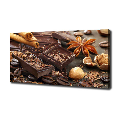 Cuadro canvas moderno de gran formato horizontal Chocolate