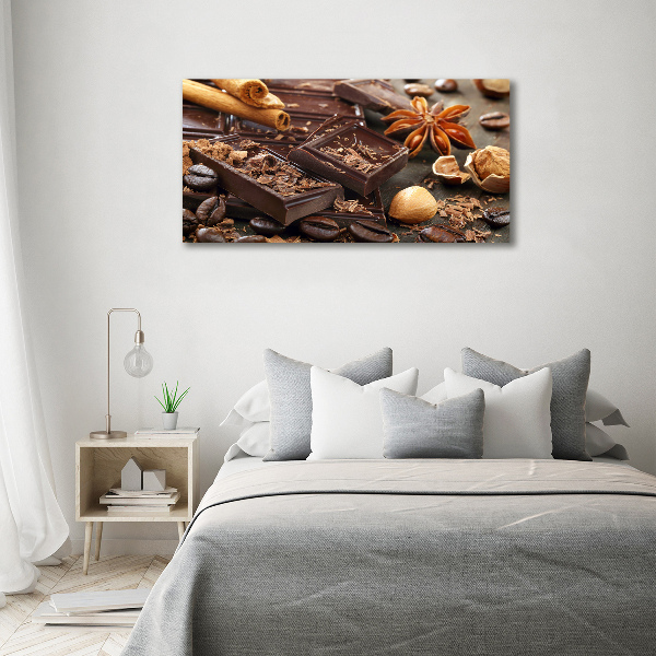 Cuadro canvas moderno de gran formato horizontal Chocolate