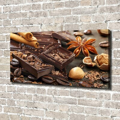 Cuadro canvas moderno de gran formato horizontal Chocolate