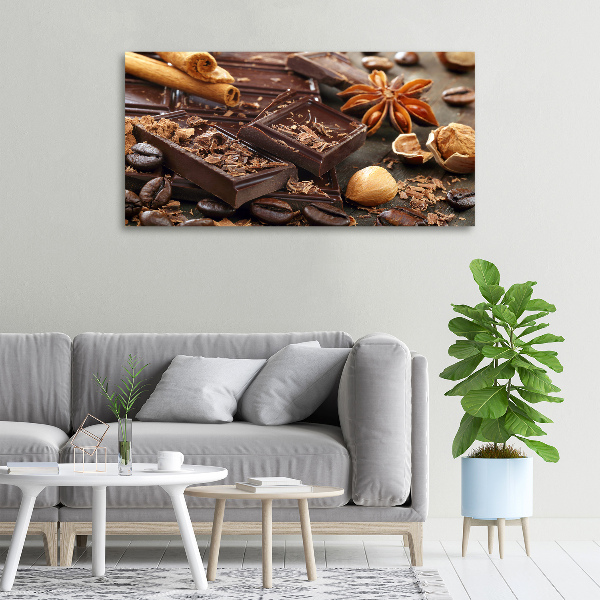 Cuadro canvas moderno de gran formato horizontal Chocolate