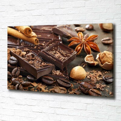 Cuadro canvas moderno de gran formato horizontal Chocolate