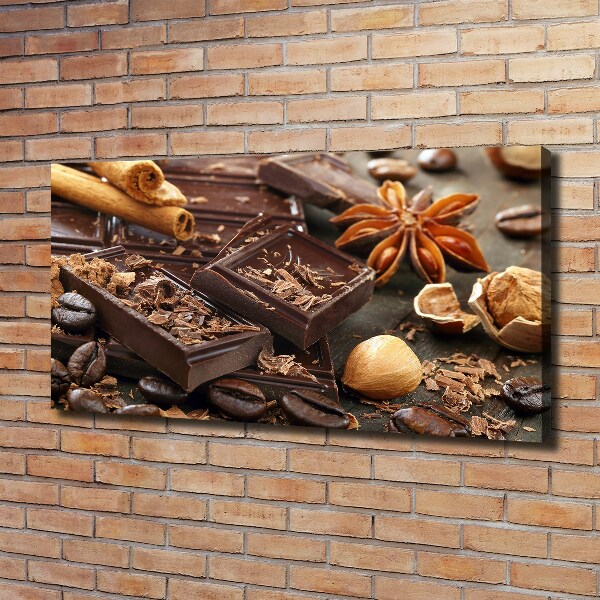 Cuadro canvas moderno de gran formato horizontal Chocolate