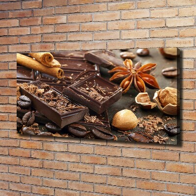 Cuadro canvas moderno de gran formato horizontal Chocolate