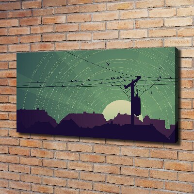 Duży Foto obraz na płótnie Ptaki miasto