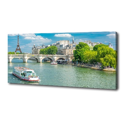 Cuadro canvas moderno de gran formato horizontal Sena París