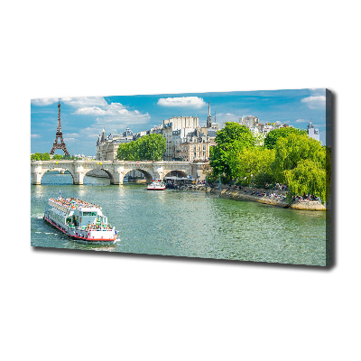Cuadro canvas moderno de gran formato horizontal Sena París
