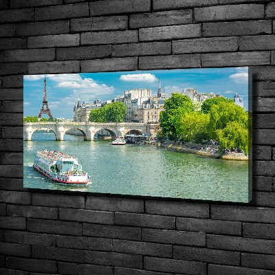 Cuadro canvas moderno de gran formato horizontal Sena París