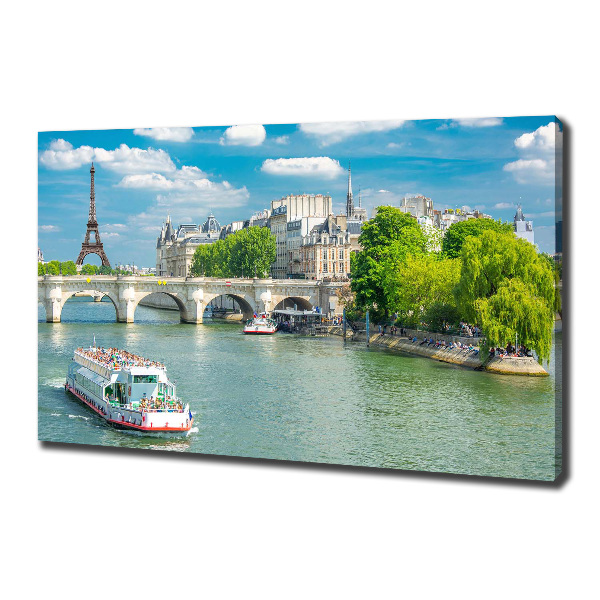Cuadro canvas moderno de gran formato horizontal Sena París