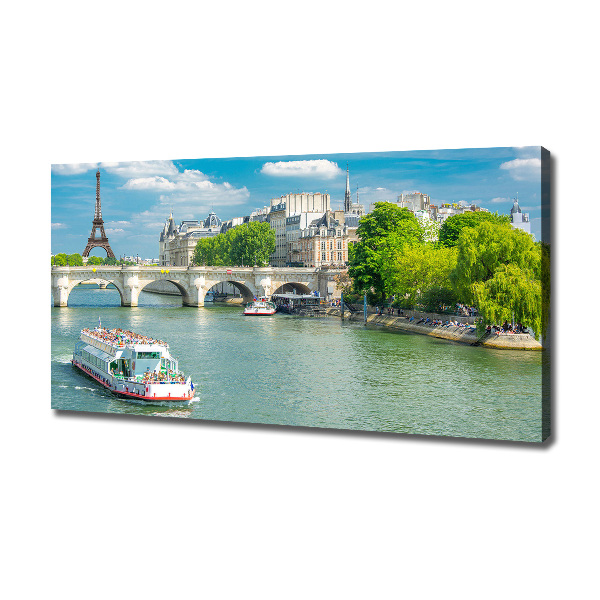 Cuadro canvas moderno de gran formato horizontal Sena París