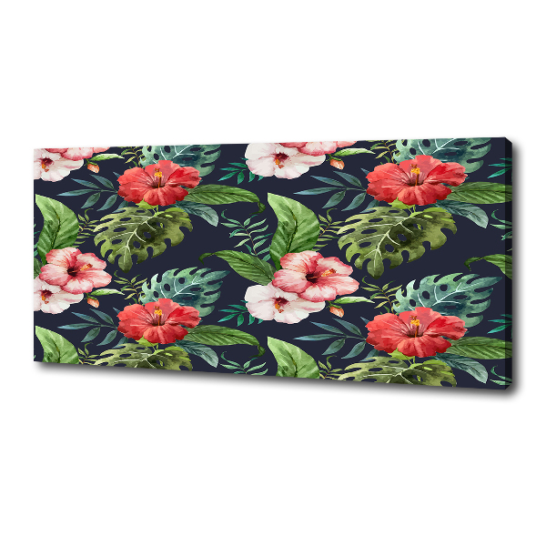 Cuadro canvas con impresión uv duradera horizontal flores tropicales