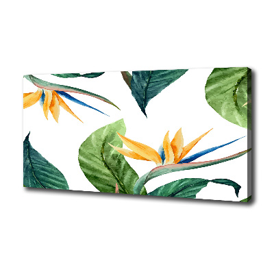 Cuadro canvas moderno de gran formato horizontal flores tropicales