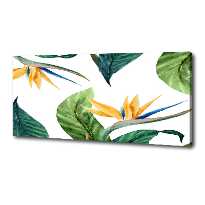 Cuadro canvas moderno de gran formato horizontal flores tropicales