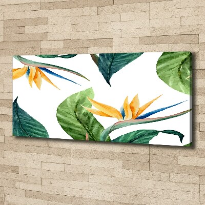 Cuadro canvas moderno de gran formato horizontal flores tropicales