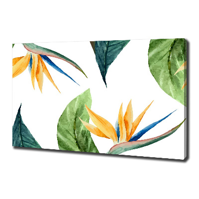 Cuadro canvas moderno de gran formato horizontal flores tropicales