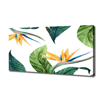 Cuadro canvas moderno de gran formato horizontal flores tropicales