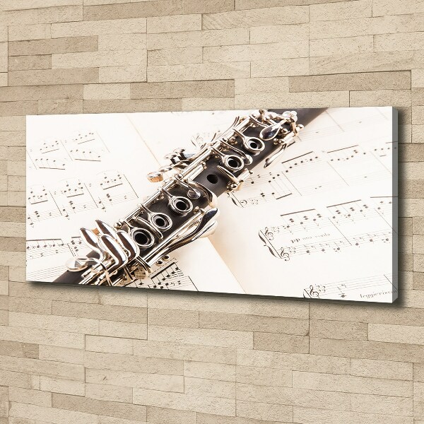 Cuadro canvas moderno de gran formato horizontal Clarinete