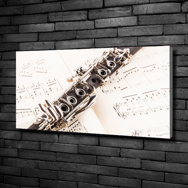 Cuadro canvas moderno de gran formato horizontal Clarinete