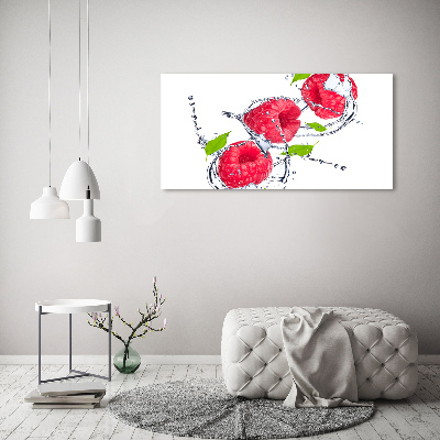 Cuadro canvas con impresión uv duradera horizontal Frambuesa y agua