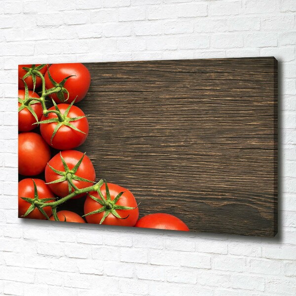 Foto en lienzo con acabado profesional horizontal Tomates en madera