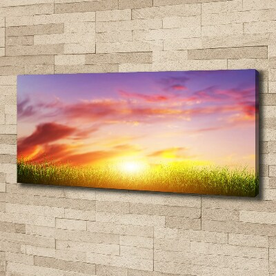 Cuadro canvas moderno de gran formato horizontal Atardecer