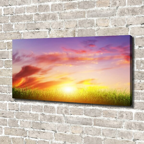 Cuadro canvas moderno de gran formato horizontal Atardecer
