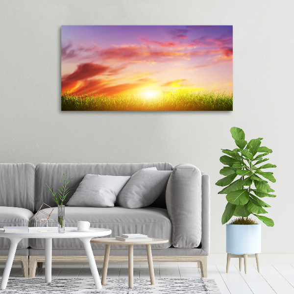 Cuadro canvas moderno de gran formato horizontal Atardecer