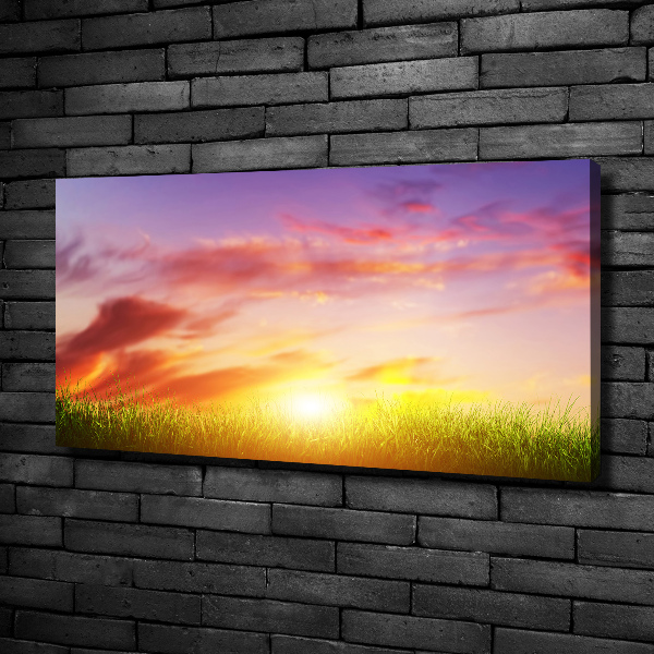 Cuadro canvas moderno de gran formato horizontal Atardecer
