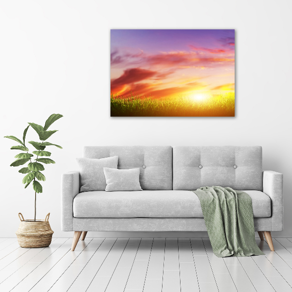 Cuadro canvas moderno de gran formato horizontal Atardecer