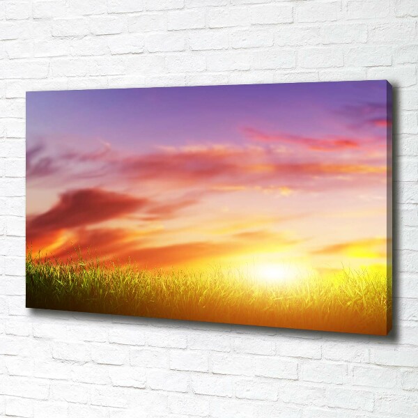 Cuadro canvas moderno de gran formato horizontal Atardecer