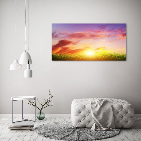 Cuadro canvas moderno de gran formato horizontal Atardecer