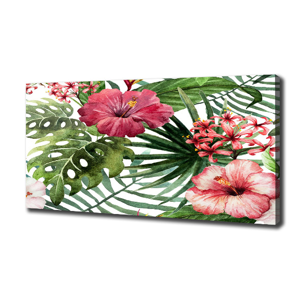 Fotocuadro en lienzo de alta calidad horizontal flores tropicales