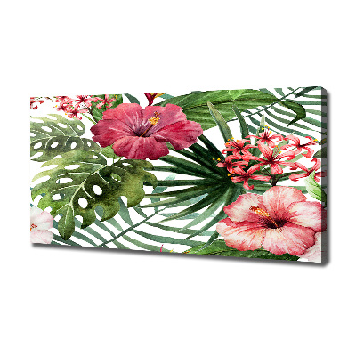 Fotocuadro en lienzo de alta calidad horizontal flores tropicales