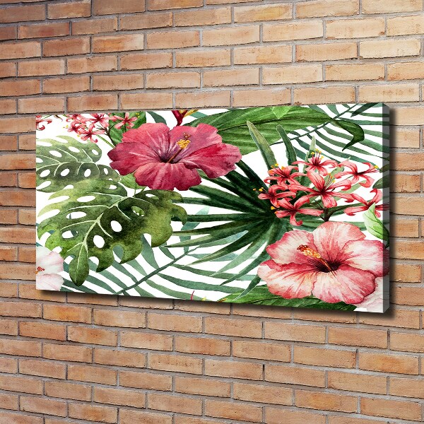 Fotocuadro en lienzo de alta calidad horizontal flores tropicales