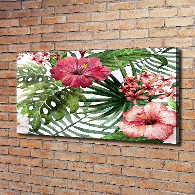 Fotocuadro en lienzo de alta calidad horizontal flores tropicales