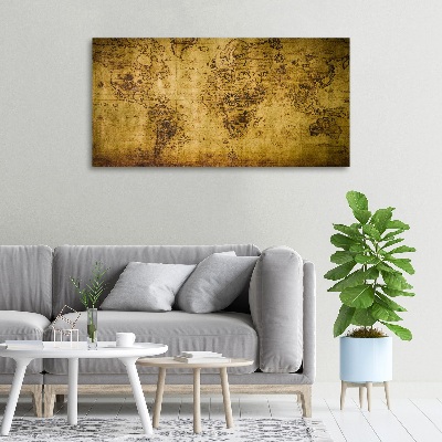 Foto en lienzo con acabado profesional horizontal Mapa del viejo mundo