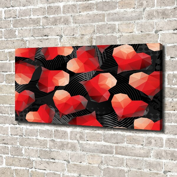 Cuadro canvas con impresión uv duradera horizontal Corazones geométricos