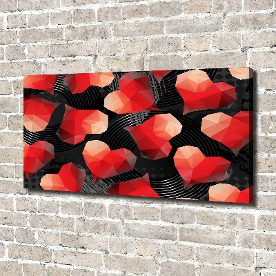Cuadro canvas con impresión uv duradera horizontal Corazones geométricos
