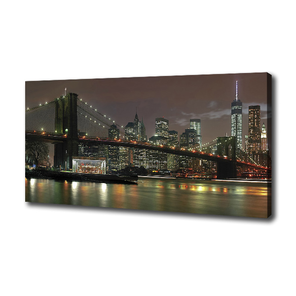Cuadro canvas con impresión uv duradera horizontal Nueva York de noche