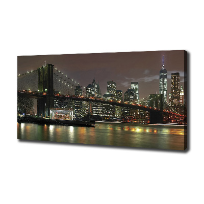 Cuadro canvas con impresión uv duradera horizontal Nueva York de noche