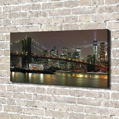 Cuadro canvas con impresión uv duradera horizontal Nueva York de noche