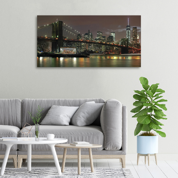 Cuadro canvas con impresión uv duradera horizontal Nueva York de noche