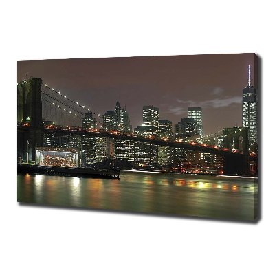 Cuadro canvas con impresión uv duradera horizontal Nueva York de noche