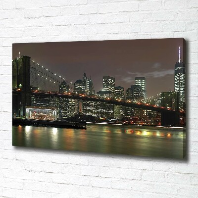 Cuadro canvas con impresión uv duradera horizontal Nueva York de noche