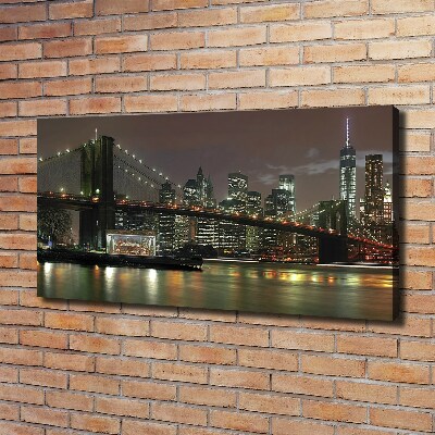 Cuadro canvas con impresión uv duradera horizontal Nueva York de noche