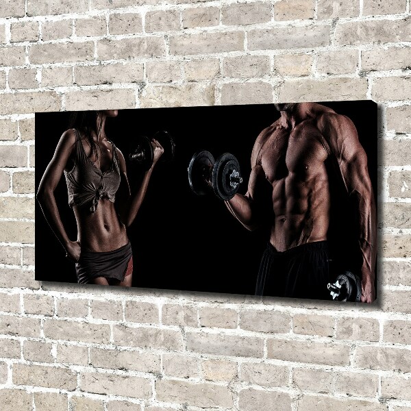 Cuadro canvas con impresión uv duradera horizontal desarrollo muscular