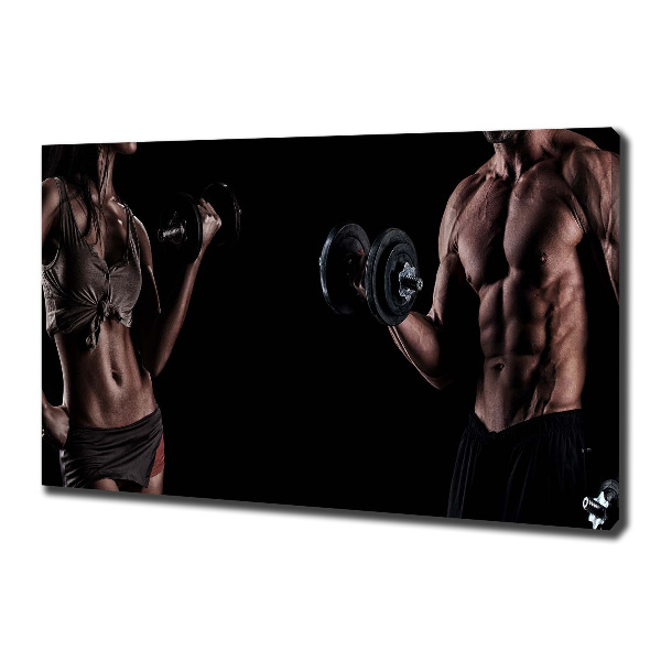 Cuadro canvas con impresión uv duradera horizontal desarrollo muscular