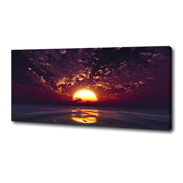 Cuadro canvas moderno de gran formato horizontal Atardecer